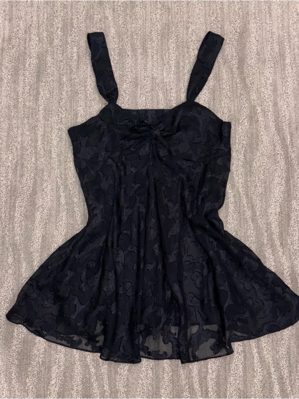 VTG Victoria’s Secret Gold Label Black Babydoll Mini Dress Sheer Women’s Sz M